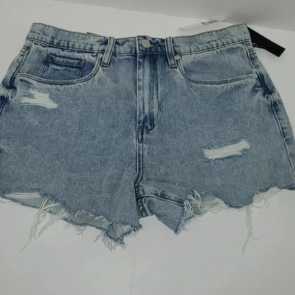 Blank NYC "The Barrow" Distressed Acid Wash Vintage High Rise Denim Short NWT - Picture 4 of 12